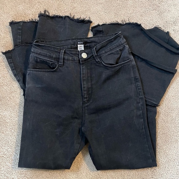 urban outfitters BDG black ruffle flare bell bottom jeans size 24 - Picture 6 of 9